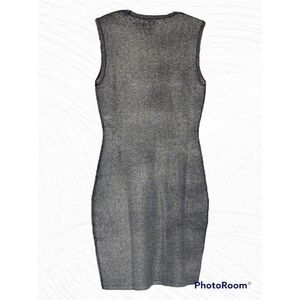 Rachel Roy‎ Women's Gray Silver Metallic Sleeveless Pencil Dress Sheath Sz M